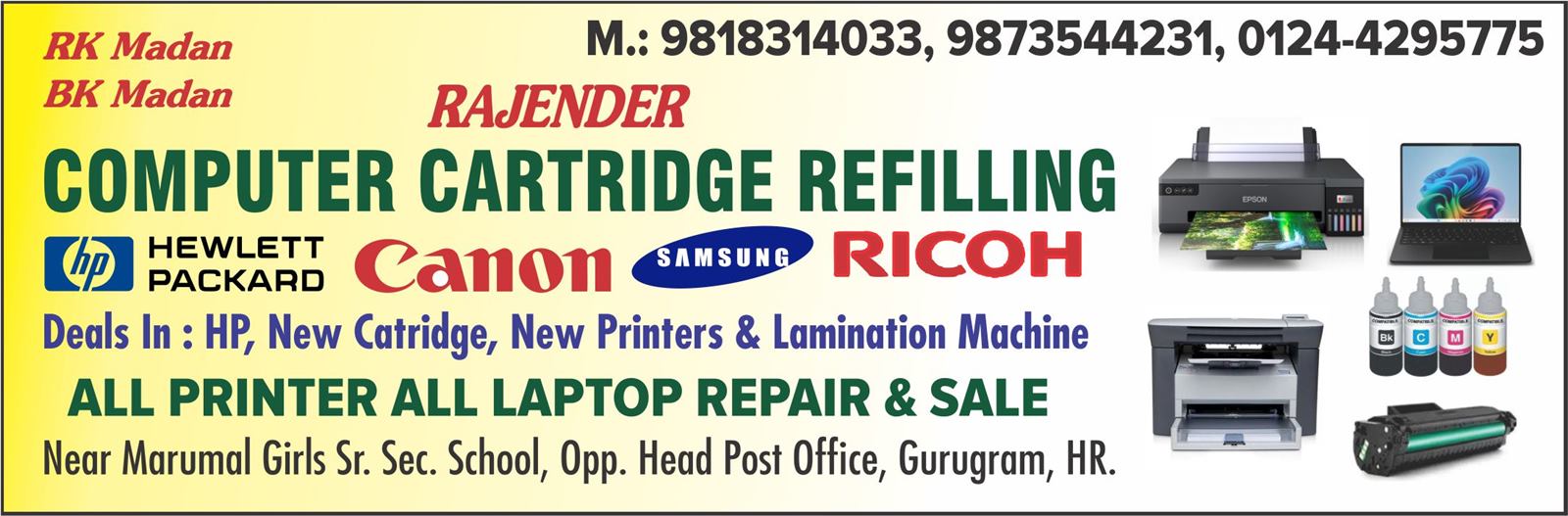 RAJENDER COMPUTER CARTRIDGE REFILLING (Sadar Bazar Gurugram)